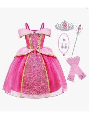 NEW Girls 6-7T Pink Princess Costume Set